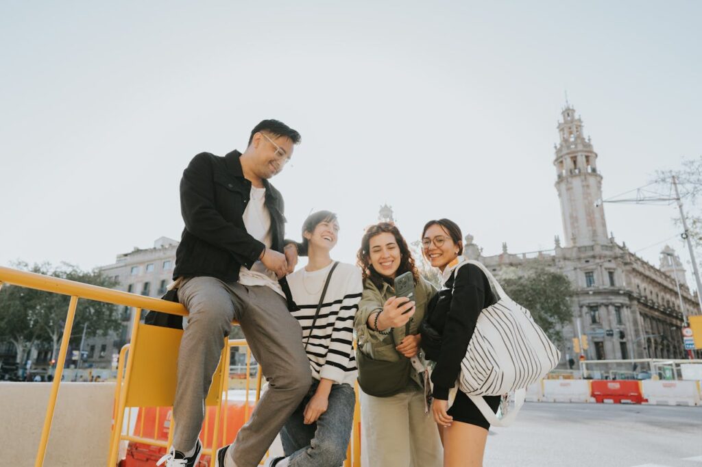 Friends traveling together