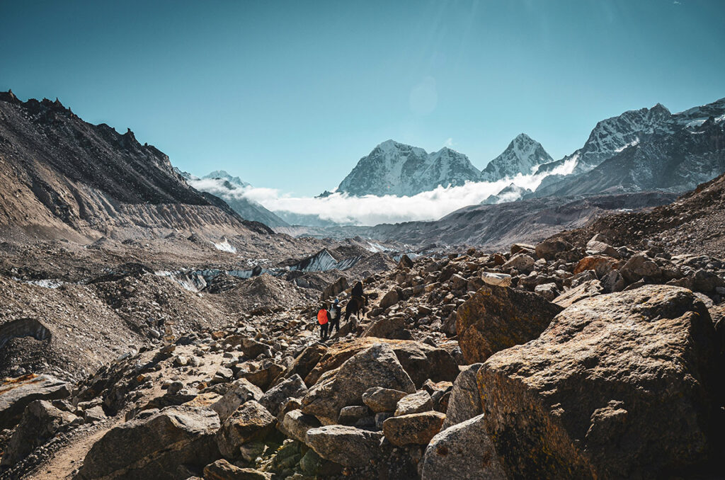 Hikers near Everest Base Camp