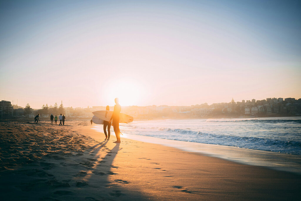 Surfers at Bondi Beach