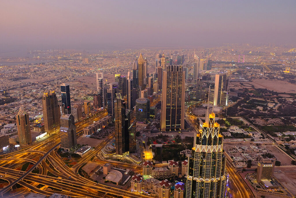 Aerial cityscape of Dubai